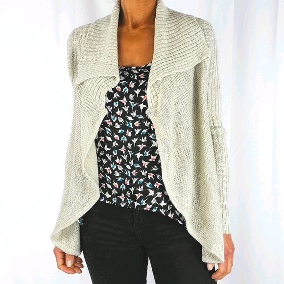 Element Open Cardigan Size Small Creme Knit - Picture 2 of 5